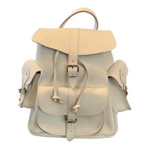 Grafea Hari LOGO WHITE Leather Backpack